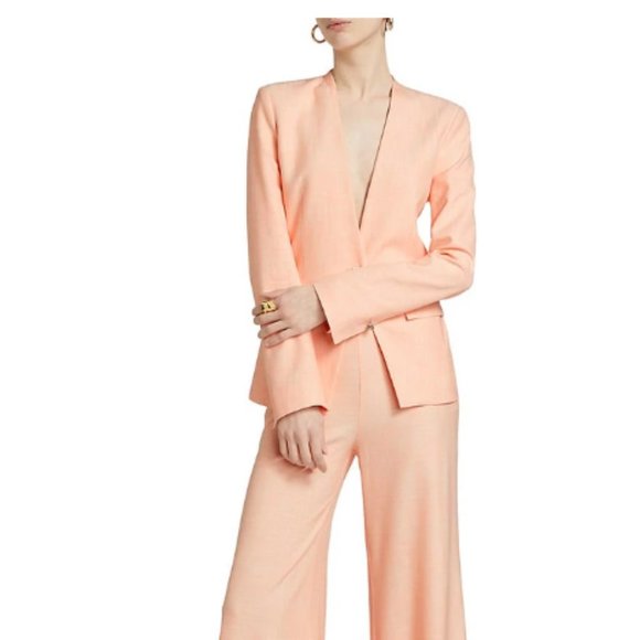 new Derek Lam 10 Crosby Perez Single-Breasted Blazer in Sherbert 252 - Picture 2 of 9